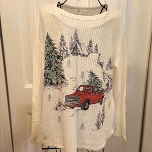 White Winter Scene Sweater